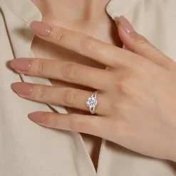 Outlet Gabriel & Co. Annie - 14K White Gold Split Shank Round Diamond Engagement Ring