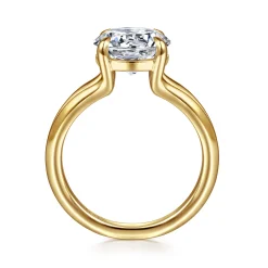 New Gabriel & Co. Annie - 14K Yellow Gold Split Shank Round Diamond Engagement Ring