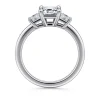 Hot Gabriel & Co. Antonia - 14K White Gold Emerald Cut Three Stone Diamond Engagement Ring