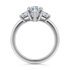 New Gabriel & Co. Antonia - 14K White Gold Marquise Shape Three Stone Diamond Engagement Ring