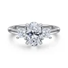 Discount Gabriel & Co. Antonia - 14K White Gold Oval Three Stone Diamond Engagement Ring