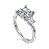 Hot Gabriel & Co. Antonia - 14K White Gold Princess Cut Three Stone Diamond Engagement Ring