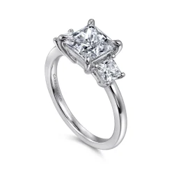 Hot Gabriel & Co. Antonia - 14K White Gold Princess Cut Three Stone Diamond Engagement Ring