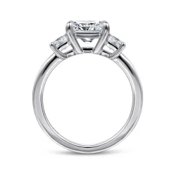 Hot Gabriel & Co. Antonia - 14K White Gold Princess Cut Three Stone Diamond Engagement Ring