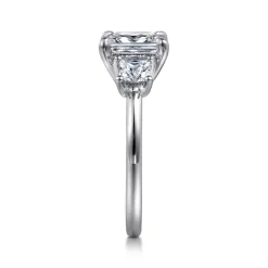 Hot Gabriel & Co. Antonia - 14K White Gold Princess Cut Three Stone Diamond Engagement Ring