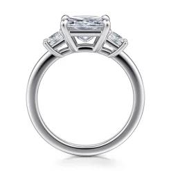 Clearance Gabriel & Co. Antonia - 14K White Gold Princess Cut Three Stone Diamond Engagement Ring