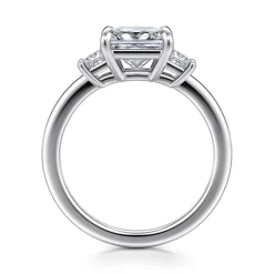 Hot Gabriel & Co. Antonia - 14K White Gold Princess Cut Three Stone Diamond Engagement Ring