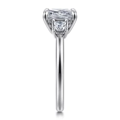 Hot Gabriel & Co. Antonia - 14K White Gold Princess Cut Three Stone Diamond Engagement Ring