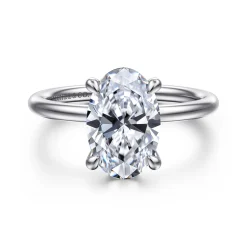 Hot Gabriel & Co. Anuk - 14K White Gold Oval Diamond Engagement Ring