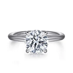 Hot Gabriel & Co. Anuk - 14K White Gold Round Diamond Engagement Ring