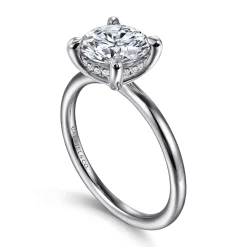 Hot Gabriel & Co. Anuk - 14K White Gold Round Diamond Engagement Ring