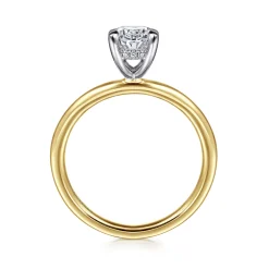 Clearance Gabriel & Co. Anuk - 14K White-Yellow Gold Oval Diamond Engagement Ring