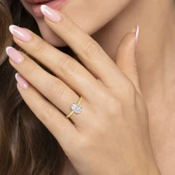 Clearance Gabriel & Co. Anuk - 14K White-Yellow Gold Oval Diamond Engagement Ring