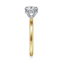 Clearance Gabriel & Co. Anuk - 14K White-Yellow Gold Oval Diamond Engagement Ring