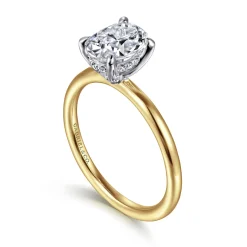Clearance Gabriel & Co. Anuk - 14K White-Yellow Gold Oval Diamond Engagement Ring