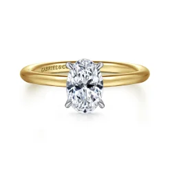 Clearance Gabriel & Co. Anuk - 14K White-Yellow Gold Oval Diamond Engagement Ring