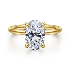 Discount Gabriel & Co. Anuk - 14K Yellow Gold Oval Solitaire Diamond Engagement Ring