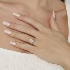 Discount Gabriel & Co. Anuk - 14K Yellow Gold Oval Solitaire Diamond Engagement Ring