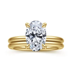 Discount Gabriel & Co. Anuk - 14K Yellow Gold Oval Solitaire Diamond Engagement Ring