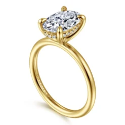 Discount Gabriel & Co. Anuk - 14K Yellow Gold Oval Solitaire Diamond Engagement Ring