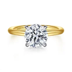 New Gabriel & Co. Anuk - 14K Yellow-White Gold Round Diamond Engagement Ring