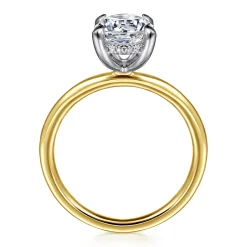 New Gabriel & Co. Anuk - 14K Yellow-White Gold Round Diamond Engagement Ring