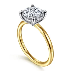 New Gabriel & Co. Anuk - 14K Yellow-White Gold Round Diamond Engagement Ring
