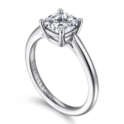 Best Gabriel & Co. Anushka - 14K White Gold Cushion Cut Solitaire Diamond Engagement Ring