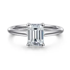 Outlet Gabriel & Co. Anushka - 14K White Gold Emerald Cut Solitaire Diamond Engagement Ring