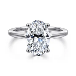 Online Gabriel & Co. Anushka - 14K White Gold Oval Solitaire Diamond Engagement Ring