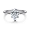 Gabriel & Co. Anushka - 14K White Gold Pear Shape Solitaire Diamond Engagement Ring