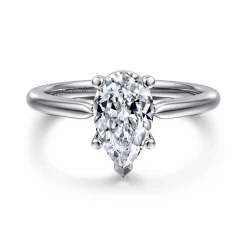 Gabriel & Co. Anushka - 14K White Gold Pear Shape Solitaire Diamond Engagement Ring