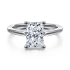 New Gabriel & Co. Anushka - 14K White Gold Radiant Cut Solitaire Diamond Engagement Ring