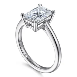 New Gabriel & Co. Anushka - 14K White Gold Radiant Cut Solitaire Diamond Engagement Ring