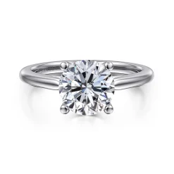 Best Gabriel & Co. Anushka - 14K White Gold Round Solitaire Diamond Engagement Ring