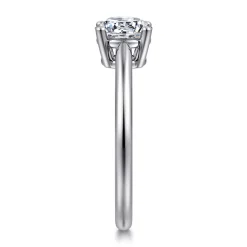 New Gabriel & Co. Anushka - 14K White Gold Round Solitaire Diamond Engagement Ring