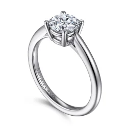 New Gabriel & Co. Anushka - 14K White Gold Round Solitaire Diamond Engagement Ring