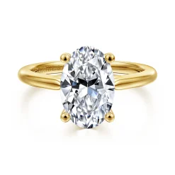 Sale Gabriel & Co. Anushka - 14K Yellow Gold Oval Solitaire Diamond Engagement Ring