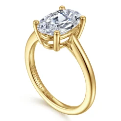 Sale Gabriel & Co. Anushka - 14K Yellow Gold Oval Solitaire Diamond Engagement Ring