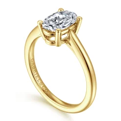 Sale Gabriel & Co. Anushka - 14K Yellow Gold Oval Solitaire Diamond Engagement Ring
