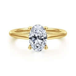Sale Gabriel & Co. Anushka - 14K Yellow Gold Oval Solitaire Diamond Engagement Ring