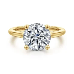 Best Gabriel & Co. Anushka - 14K Yellow Gold Round Solitaire Diamond Engagement Ring