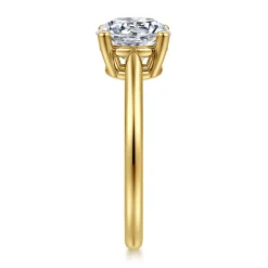 Best Gabriel & Co. Anushka - 14K Yellow Gold Round Solitaire Diamond Engagement Ring
