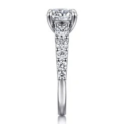 Clearance Gabriel & Co. April - 14K White Gold Round Diamond Engagement Ring