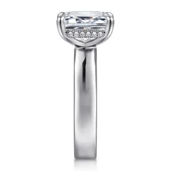 Hot Gabriel & Co. Argentina - 14K White Gold Emerald Cut Solitaire Diamond Engagement Ring