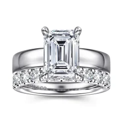 Hot Gabriel & Co. Argentina - 14K White Gold Emerald Cut Solitaire Diamond Engagement Ring
