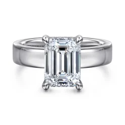 Hot Gabriel & Co. Argentina - 14K White Gold Emerald Cut Solitaire Diamond Engagement Ring