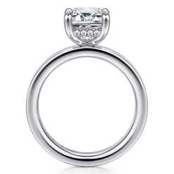 Hot Gabriel & Co. Argentina - 14K White Gold Emerald Cut Solitaire Diamond Engagement Ring