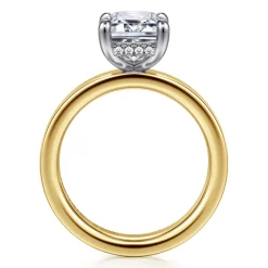Outlet Gabriel & Co. Argentina - 14K White-Yellow Gold Emerald Cut Solitaire Diamond Engagement Ring