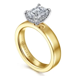 Online Gabriel & Co. Argentina - 14K White-Yellow Gold Emerald Cut Diamond Engagement Ring